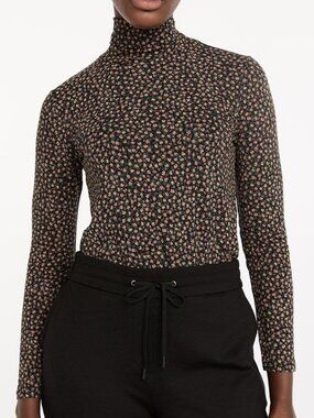 Reitmans Cottagecore Ditsy Floral Dark Fairy Turtle Neck Top Whimsigoth Romantic